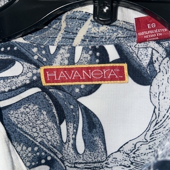 Havanera Men’s white/Blue floral button down shirt Sz XL - Picture 3 of 6